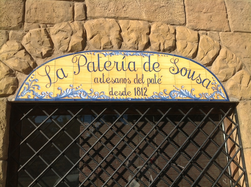 Shop sign of a producer of paté and foie gras