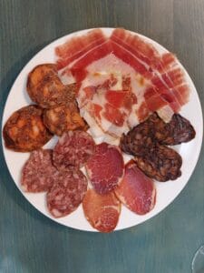 Plate of Iberian cured meats